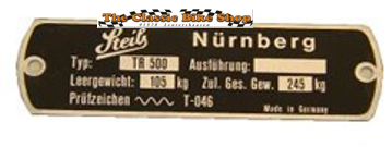 Typenschild ab Bj.53 mit Kerbnägel 3 mm