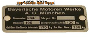 Typenschild BMW Spezial